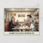 Grappig leven van serveerster restaurant humor briefkaart (Voorkant)