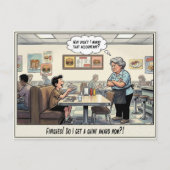 Grappig leven van serveerster restaurant humor briefkaart (Voorkant)