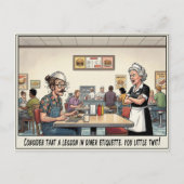 Grappig leven van serveerster restaurant humor briefkaart (Voorkant)