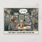 Grappig leven van serveerster restaurant humor briefkaart (Voorkant)