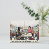 Grappig leven van serveerster restaurant humor briefkaart (Staand voorkant)