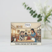 Grappig leven van serveerster restaurant humor briefkaart (Staand voorkant)