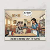 Grappig leven van serveerster restaurant humor briefkaart (Voorkant)