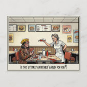Grappig leven van serveerster restaurant humor briefkaart (Voorkant)