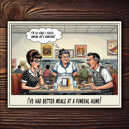 Grappig leven van serveerster restaurant humor  briefkaart