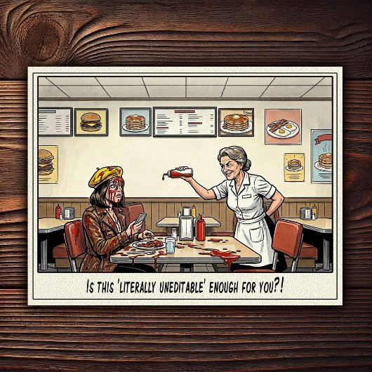 Grappig leven van serveerster restaurant humor briefkaart