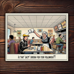 Grappig leven van serveerster restaurant humor briefkaart