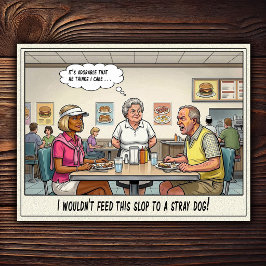 Grappig leven van serveerster restaurant humor  briefkaart