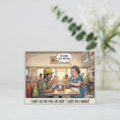 Grappig leven van serveerster restaurant humor briefkaart (Staand voorkant)