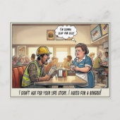Grappig leven van serveerster restaurant humor briefkaart (Voorkant)