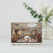 Grappig leven van serveerster restaurant humor briefkaart (Staand voorkant)