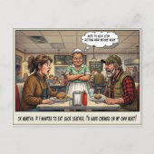 Grappig leven van serveerster restaurant humor briefkaart (Voorkant)