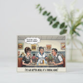 Grappig leven van serveerster restaurant humor briefkaart (Staand voorkant)