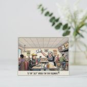 Grappig leven van serveerster restaurant humor briefkaart (Staand voorkant)