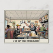 Grappig leven van serveerster restaurant humor briefkaart (Voorkant)