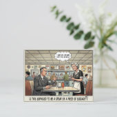 Grappig leven van serveerster restaurant humor briefkaart (Staand voorkant)