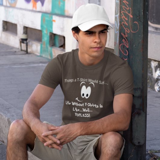 Grappig leven zonder T-shirt is topless Mannen T-s