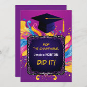 Grappig levendig Afstudeerders feest Kaart (Voorkant / Achterkant)