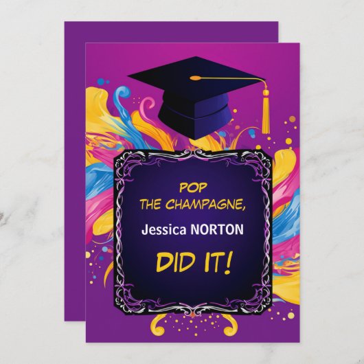 Grappig levendig Afstudeerders feest Kaart (Voorkant / Achterkant)