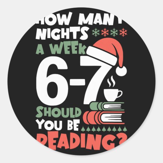 Grappig lezen 67 Meme Engels docent kerst Bo Ronde Sticker (Voorkant)