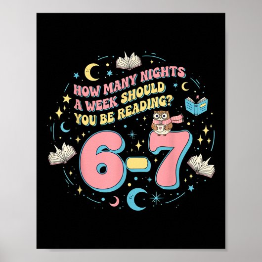 Grappig lezen 67 Six Seven Meme Engelse leraar Bo Poster (Voorkant)
