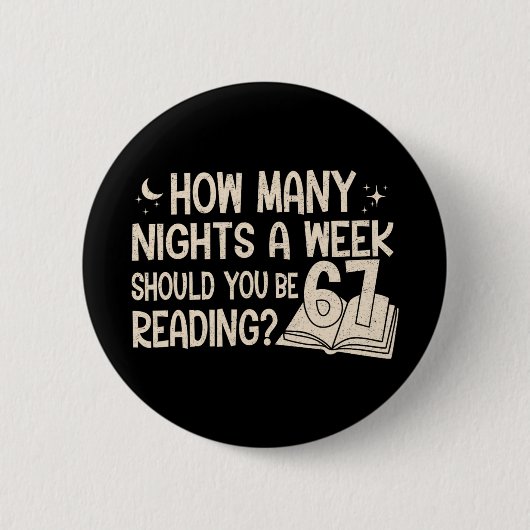 Grappig lezen 67 zes zeven meme Engelse leraar Bo Ronde Button 5,7 Cm (Voorkant)