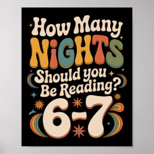 Grappig lezen 6 7 Zes Zeven Meme Engelse leraar B Poster