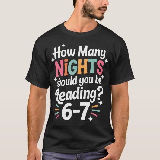 Grappig lezen 6 7 Zes Zeven Meme Engelse leraar B T-shirt (Voorkant)