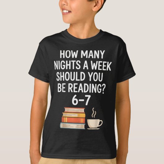 Grappig lezen 6 7 Zes Zeven Meme Englieacher Boek T-shirt (Voorkant)