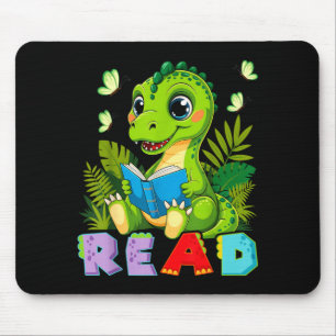 Grappig lezen dinosaurus t rex dino boek liefhebbe muismat