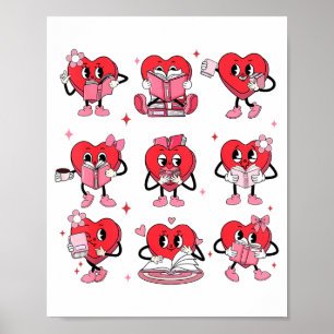 Grappig Lezen Hart Boek Valentijnsdag Leraar Wo Poster