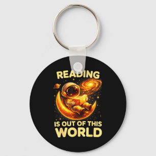 Grappig lezen is buitenaardse ruimteboeken sleutelhanger