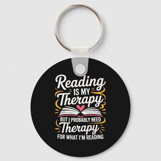 Grappig lezen is therapie boekworm boek meme sleutelhanger (Voorkant)