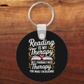 Grappig lezen is therapie boekworm boek meme sleutelhanger (Voorkant)