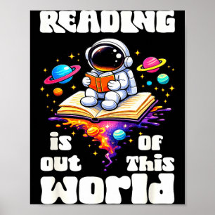 Grappig lezen is uit deze wereld ruimte schattig poster