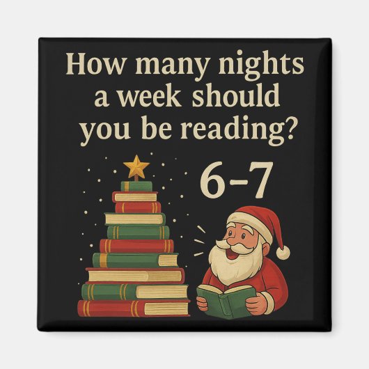 Grappig Lezen Kerstboom Boek – Lezen 6 7 Herinneri Magneet (Voorkant)