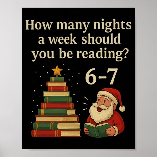 Grappig Lezen Kerstboom Boek – Lezen 6 7 Herinneri Poster (Voorkant)