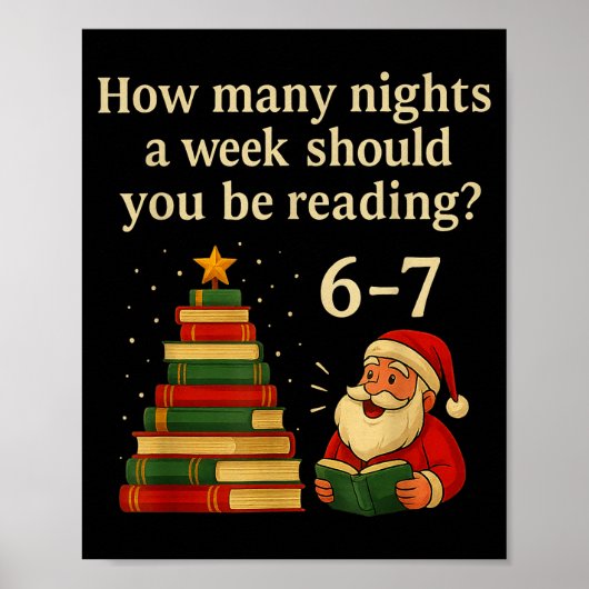 Grappig lezen kerstboom boek– Lezen 6 7 Mem Poster (Voorkant)
