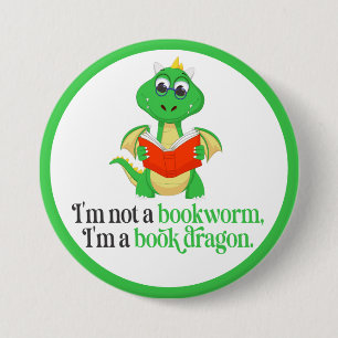 Grappig lezen van boeken - Bookworm Ronde Button 7,6 Cm