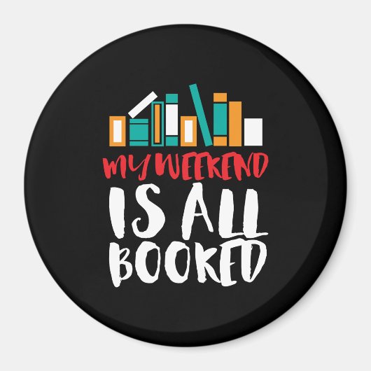 Grappig lezen van boekworm Mijn weekeinde is allem Magneet (Voorkant)