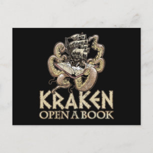 Grappig lezen van Novel Gift Print Kraken Open een Briefkaart