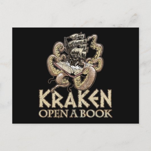 Grappig lezen van Novel Gift Print Kraken Open een Briefkaart (Voorkant)