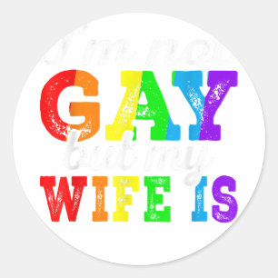 Grappig LGBT Ally ik ben niet homo maar mijn homo  Ronde Sticker