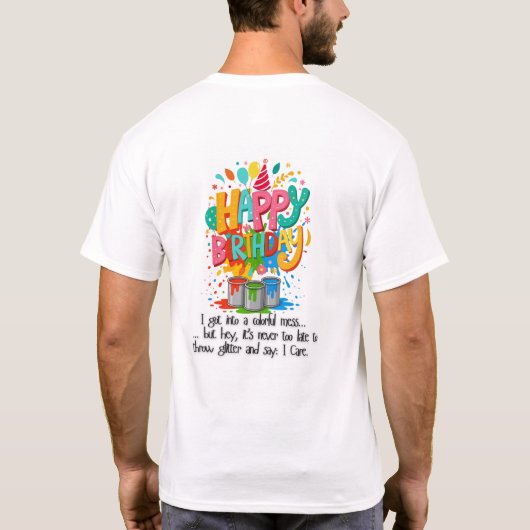 Grappig LGBT Franse Bulldog Verjaardag T-shirt (Achterkant)