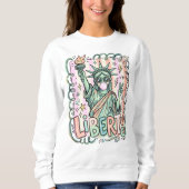 Grappig Liberty Beeld Bubble Gum Patriottisch Trui (Voorkant)
