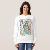 Grappig Liberty Beeld Bubble Gum Patriottisch Trui (Voorkant volledig)
