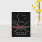 Grappig Licensed Om Grillen BBQ Vlees Papa Gran Kaart (Gele Bloem)