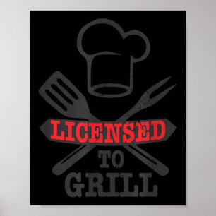 Grappig Licensed Om Grillen BBQ Vlees Papa Gran Poster