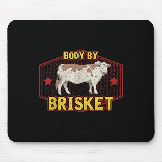 Grappig lichaam van Brisket Meat Grilling Beef Bar Muismat (Voorkant)