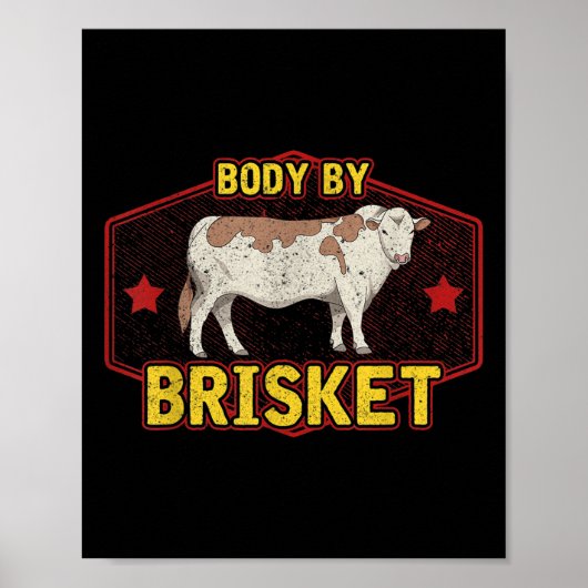 Grappig lichaam van Brisket Meat Grilling Beef Bar Poster (Voorkant)